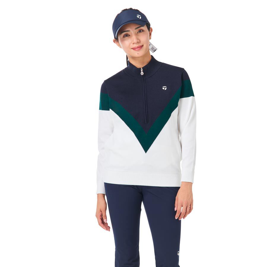 ウィメンズ】カラーブロックハーフジップセーター｜APPAREL | TaylorMade Golf | テーラーメイド ゴルフ公式サイト