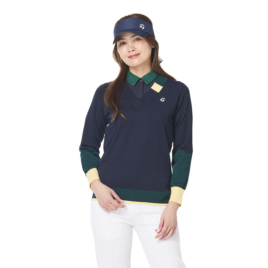 【今日の超目玉】 ウィメンズ】カラーブロックVネックセーター｜APPAREL メンズウェア
