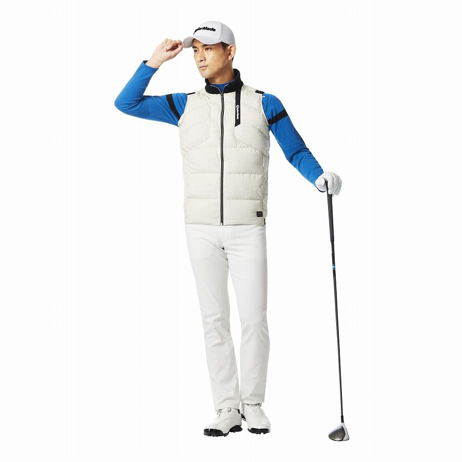 TaylorMade テーラーメイド ダウンベスト ベージュ×ネイビー