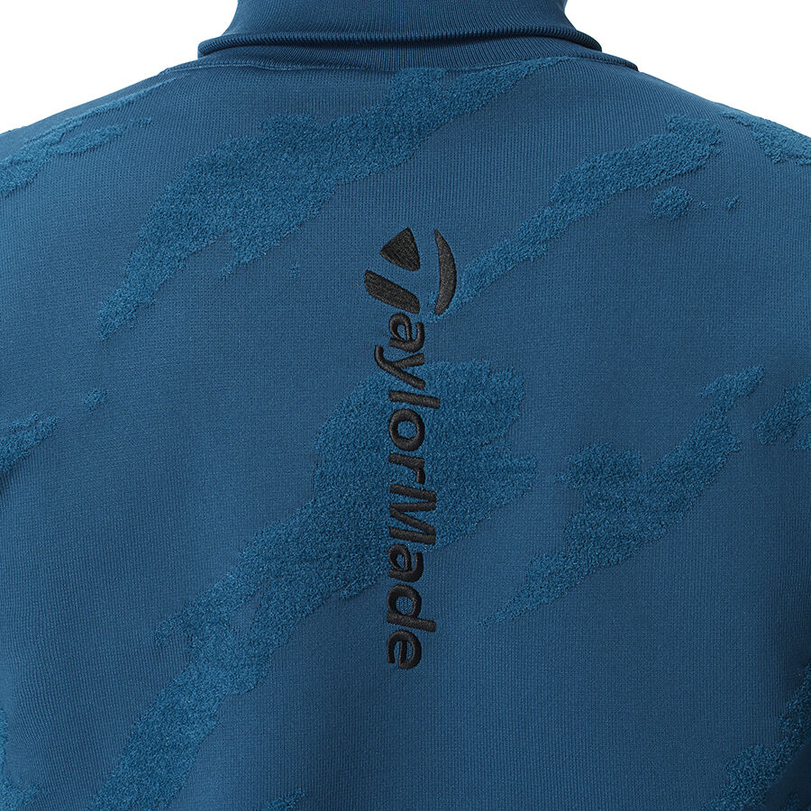 TaylorMade 青 長袖セーター TAYLOR MADE テーラーメイド ロゴワッペン付き 長袖ニットセーター