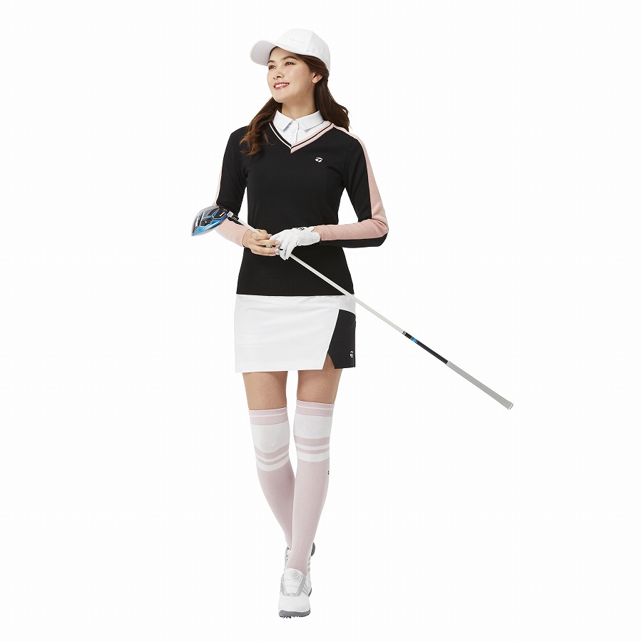 【TaylorMade Golf/テーラーメイドゴルフ】【ウィメンズ】ベーシックVネックセーター / Black【送料無料】画像