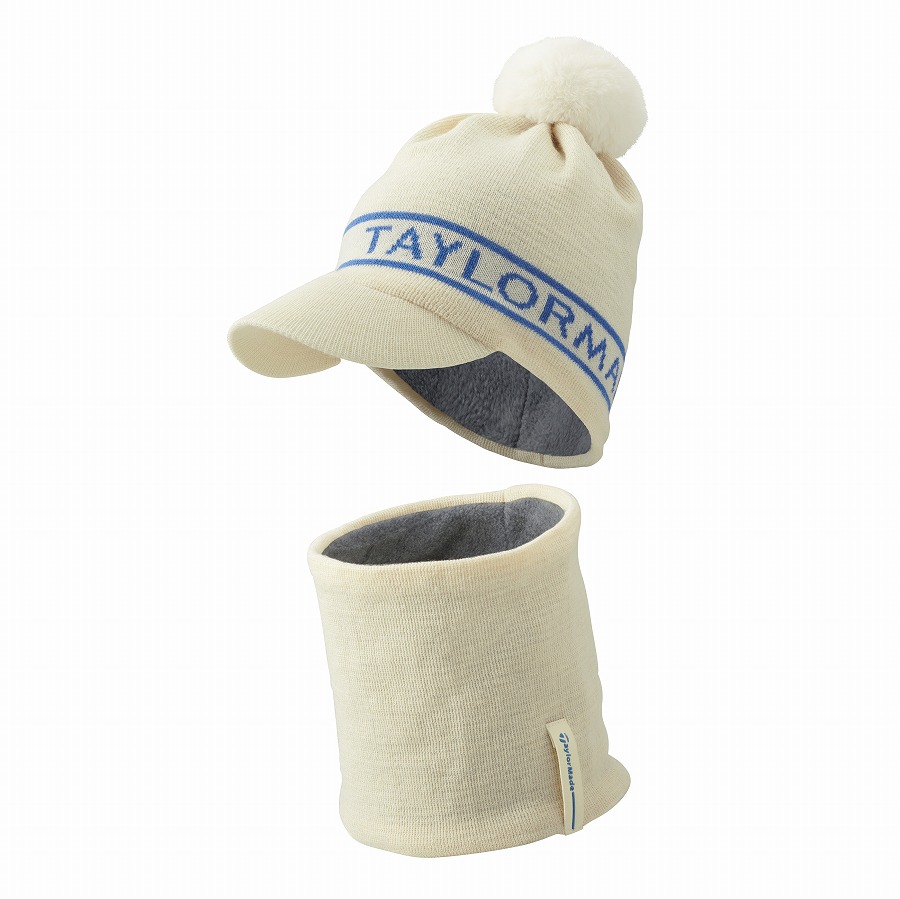 【TaylorMade Golf/テーラーメイドゴルフ】ニットキャップ＆ネックウォーマーコンビ / White【送料無料】画像
