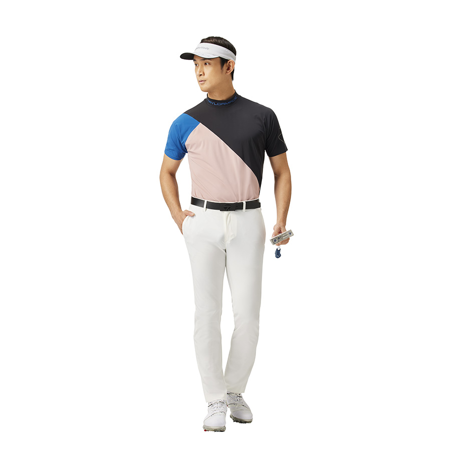 【TaylorMade Golf/テーラーメイドゴルフ】アシンメトリーS/Sモック / Smoke Pink【送料無料】