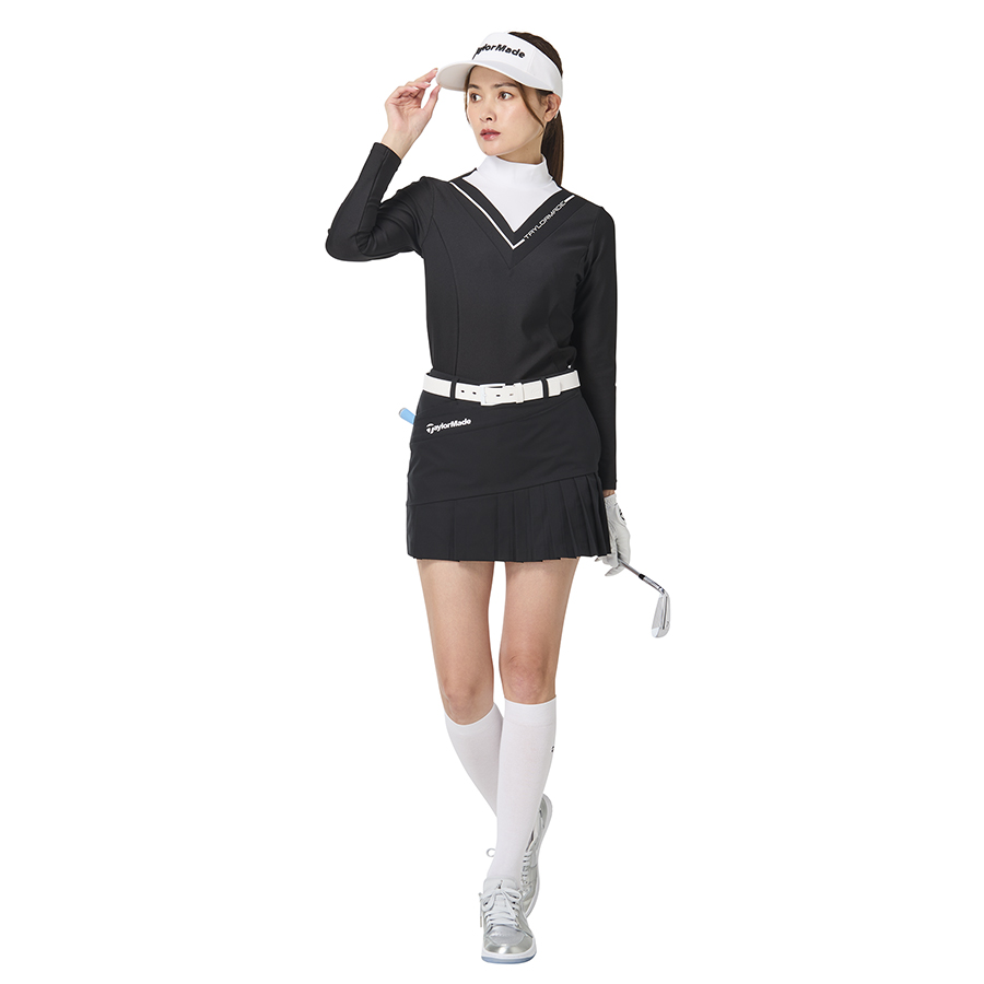 ☪️テーラーメイド☪️ビッグロゴ‼️スムースストレッチクルー⛳️サイズM⭐️ブラック✨美品 テーラーメイドゴルフ