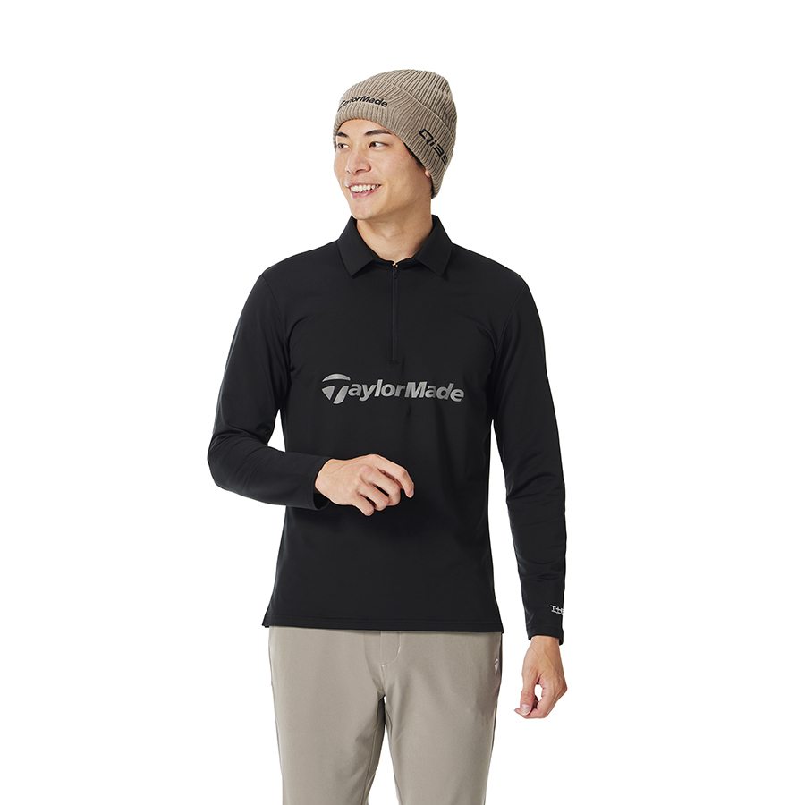テーラーメイド 長袖 保温 胸ロゴ ブラック 【サイズ:XO】 新品 テーラーメイド 長袖 ロンT 保温 ポーラテック ブラック XLサイズ