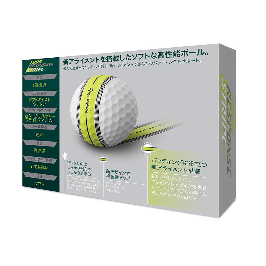 テーラーメイド ツアーレスポンス ストライプ ゴルフボール 4箱 ツアーレスポンス ストライプ ボール | Tour Response Stripe Ball