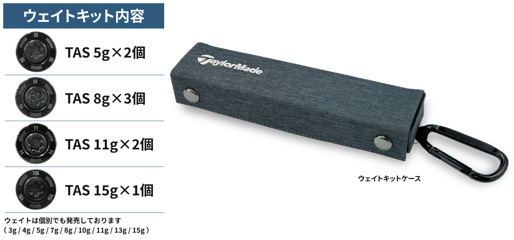 テーラーメイドQi35,Qi4D TAS Weight Kit ケース付 スポーツ別