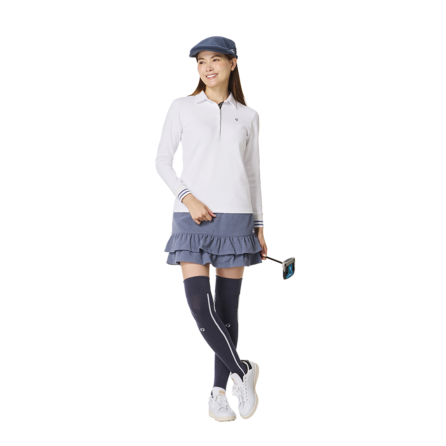 Ws】ダブルニット ラインドカフス L/S ポロ